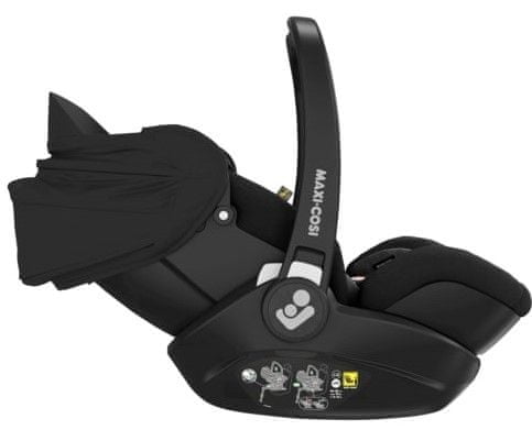 MAXI-COSI MARBLE fotelik samochodowy gr 0 ISOFIX, czarny, używany, z półleżącą pozycją i ochroną dla dziecka