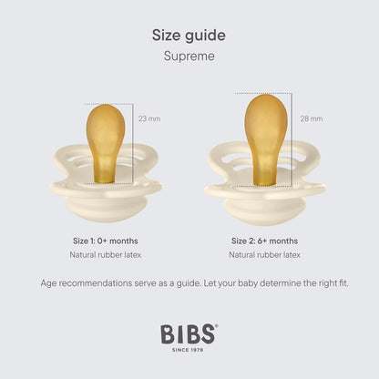 BIBS SUPREME sucettes apaisantes en caoutchouc 0-6 mois SYMÉTRIQUES