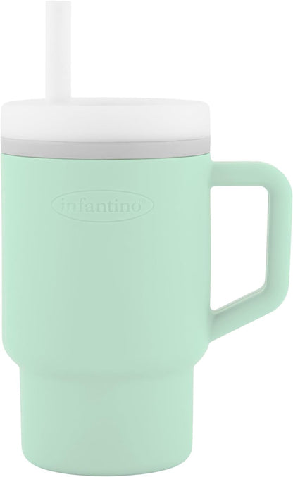 INFANTINO My 1st Tumbler gobelet anti-fuite en silicone avec embout 266 ml 6 m+