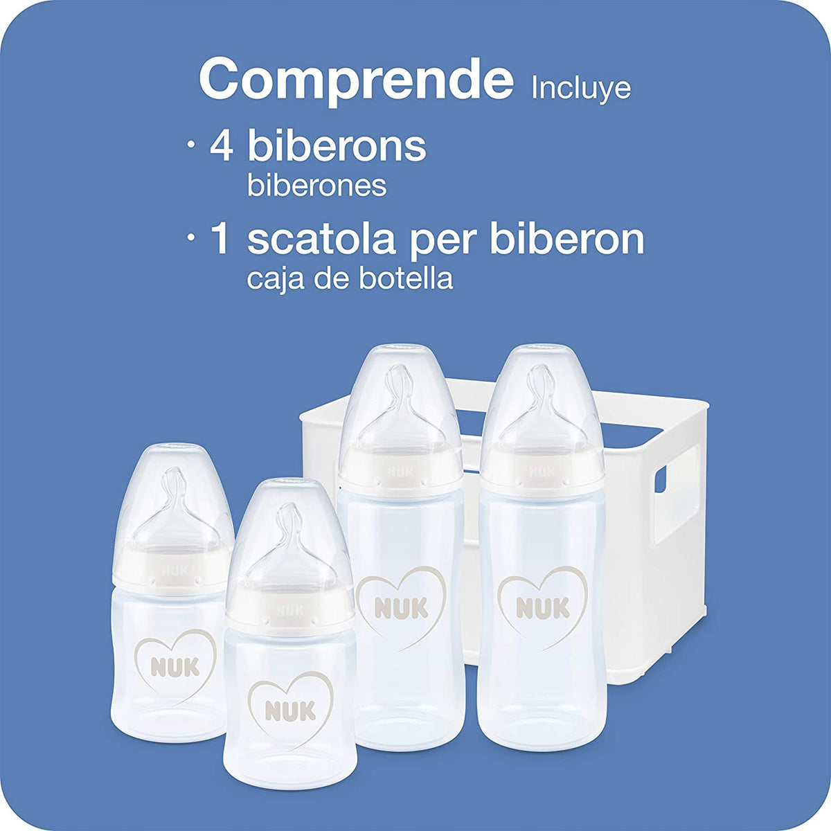 NUK set NO COLIC 4 bouteilles panier CONTRÔLE TEMP