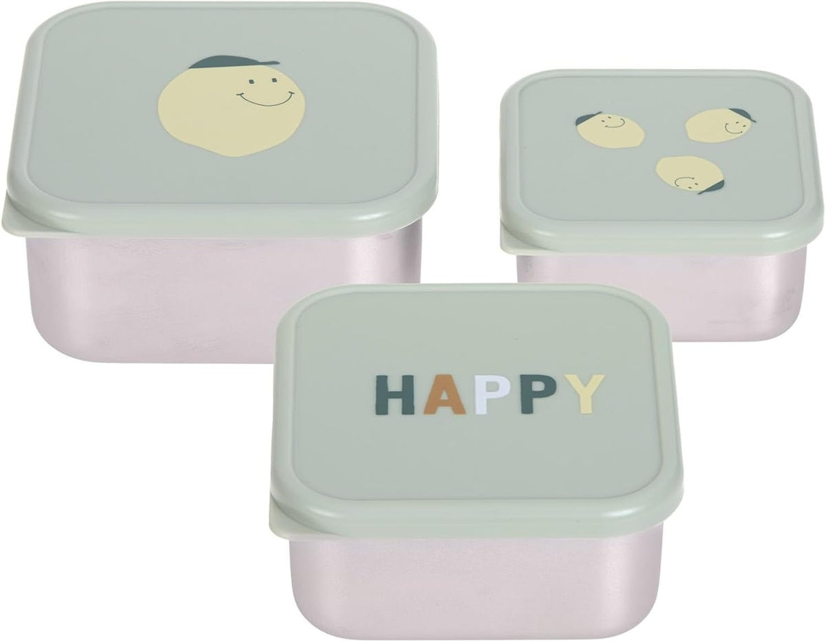 LASSIG Snackbox boîtes à goûter en acier x3