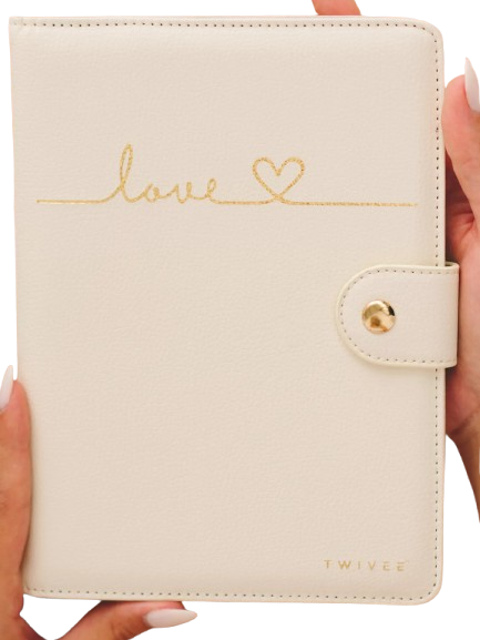 TWIVEE Love étui pour carte de grossesse en simili cuir 15,5 x 21 cm