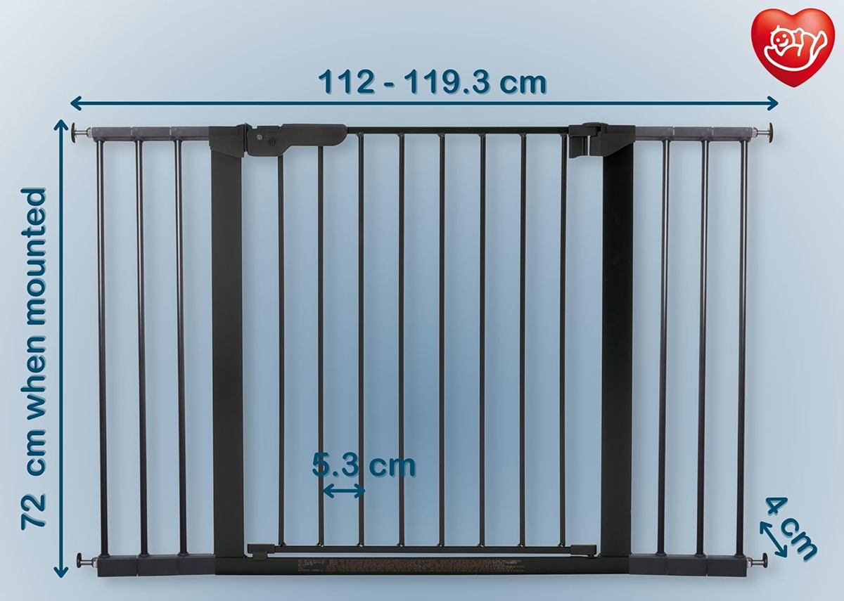 BABY DAN PREMIERE barrière d’escalier à fixation sans perçage 112-119,3