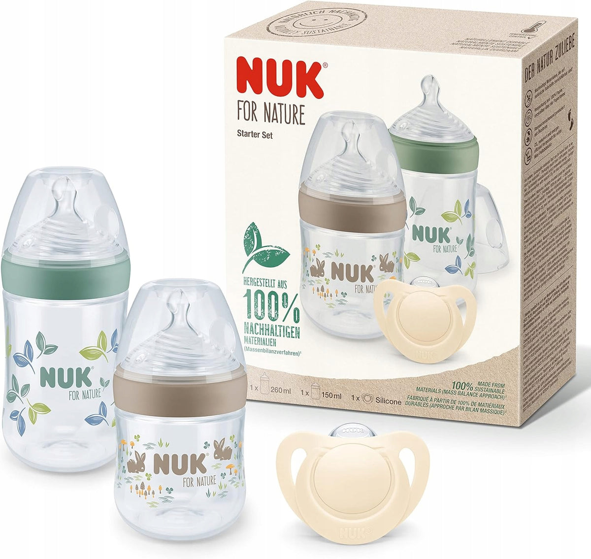 NUK for Nature zestaw 2 x butelka + smoczek kontrola temperatury