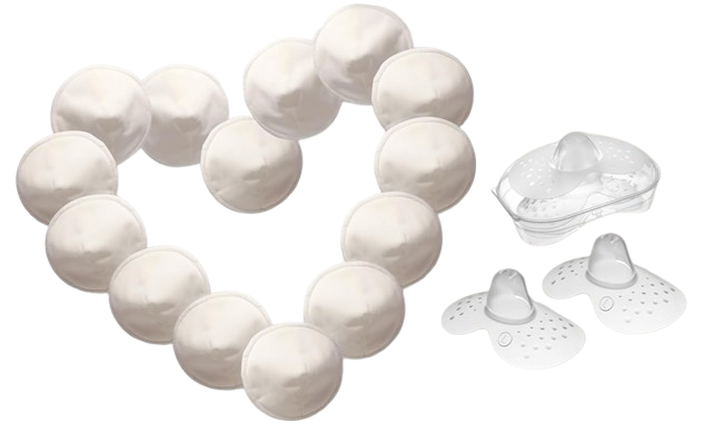 MOM'S PADS tampoane de alăptare din bambus x14 + sac pentru spălare, portfard