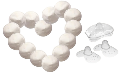 MOM'S PADS tampoane de alăptare din bambus x14 + sac pentru spălare, portfard