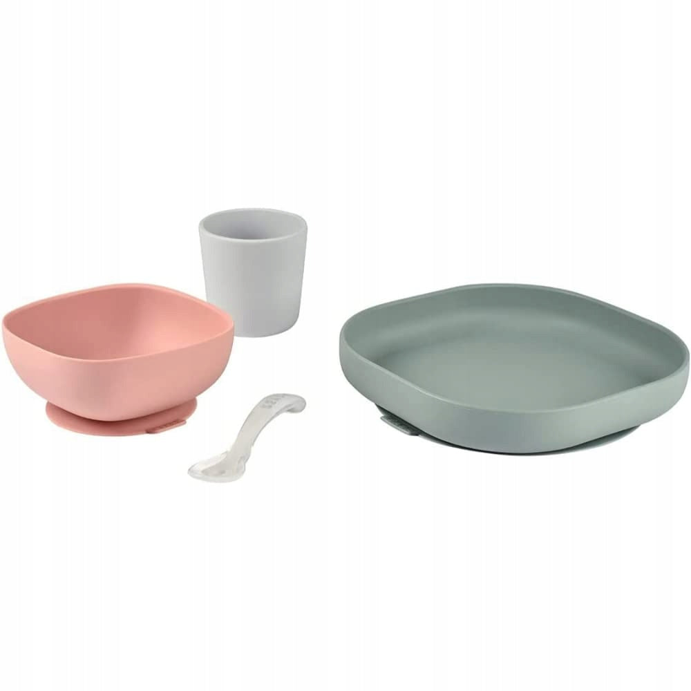 BEABA set de vaisselle en silicone avec ventouse 4 pièces.