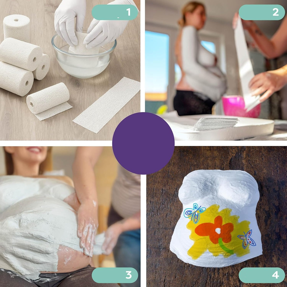 CHUCKLE kit de moulage en plâtre de forme de ventre 3D peintures 12 couleurs
