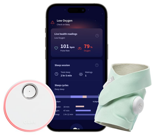 OWLET DREAM SOCK moniteur de fréquence cardiaque oxymètre 2 en 1 pour bébés 0-18 mois O
