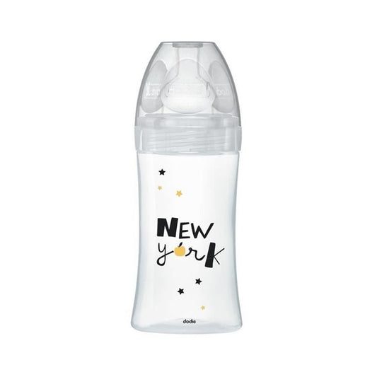 DODIE Sensation+ NEW YORK glasflaska 270 ml 0-6 m napp 2 medelflöde