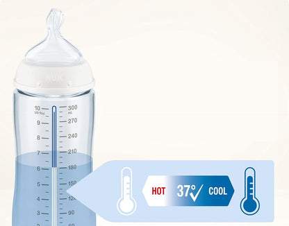 NUK First Choice+ cumisüveg 150 ml, 0–6 hónapos korig, hőmérsékletjelzővel