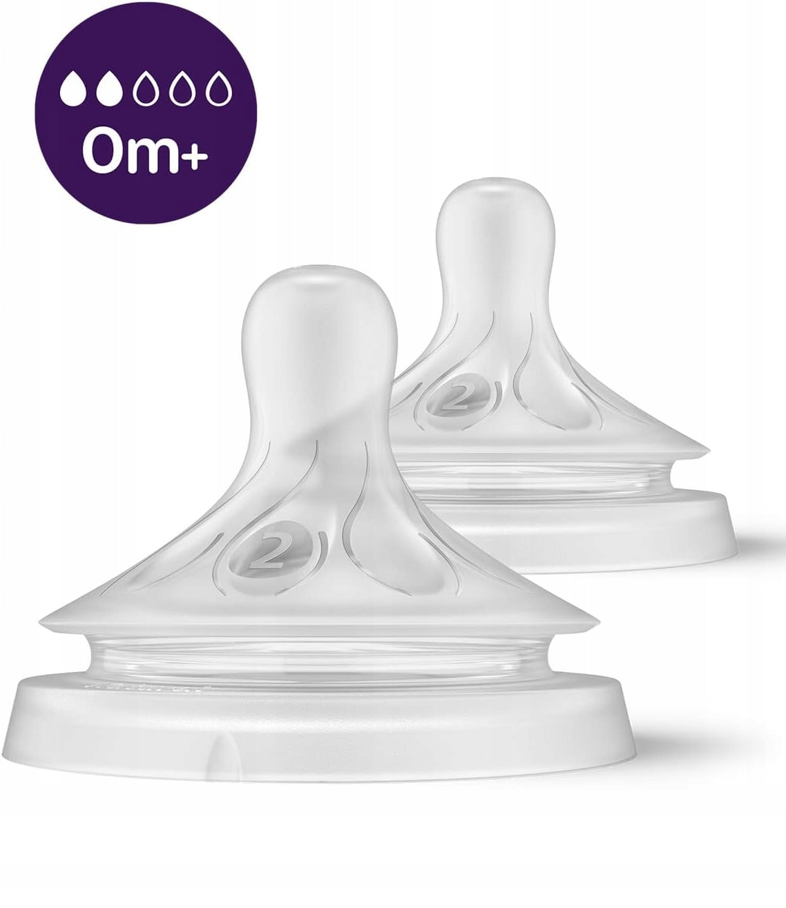 PHILIPS AVENT Natural smoczki do butelek 0msc+ x2
