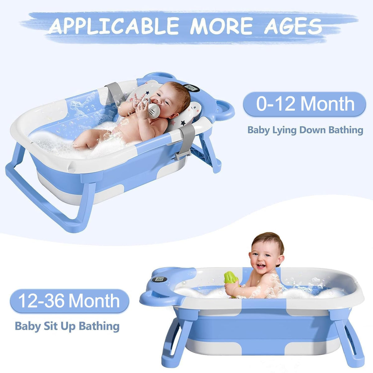 SUPERB compact baby bathtub with insert for newborns