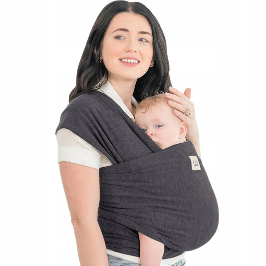 KEABABIES chusta elastyczna do noszenia 520 x 55 antracytowa chusta dla noworodka, wygodna i miękka