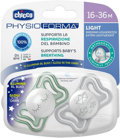 CHICCO PhysioForma sucette x2 16-36m LUMINEUSES