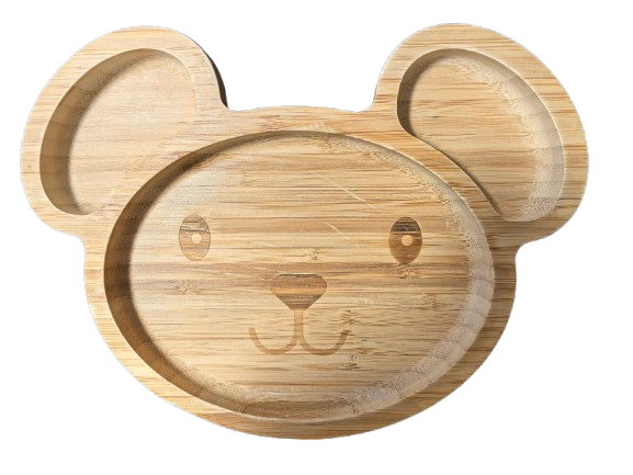MeloBabyKids bol en bambou avec ventouse SOURIS 18 x 24 cm
