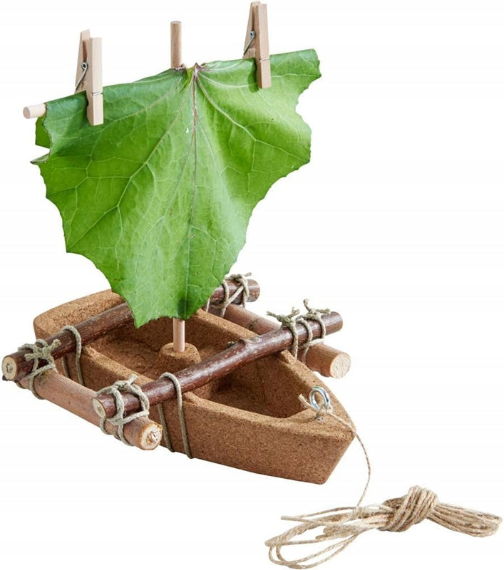 HABA Terra Kids bateau en liège et éléments en bois 22 cm 8 ans+