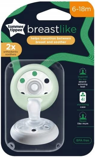 TOMMEE TIPPEE smoczek ortodontyczny x2 6-18msc GLOW IN THE DARK