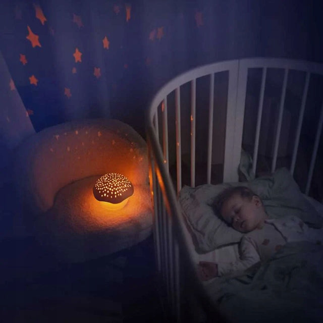 PABOBO Mushroom projecteur d'étoiles avec mélodies et capteur de pleurs CHAMPIGNON