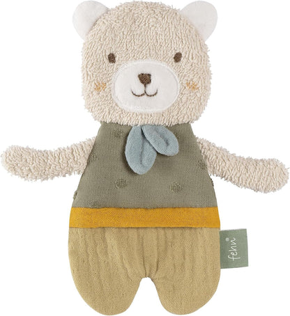 FEHN Natur hochet bruissant en coton biologique OURSON 17 cm
