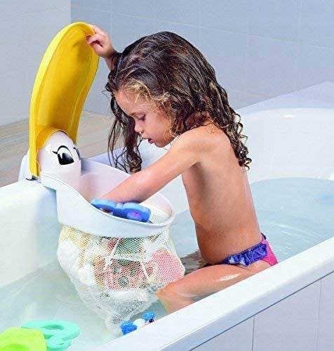 KIDSKIT Pelikan organizer do kąpieli, siatkowy organizer na zabawki do wanny dla dzieci