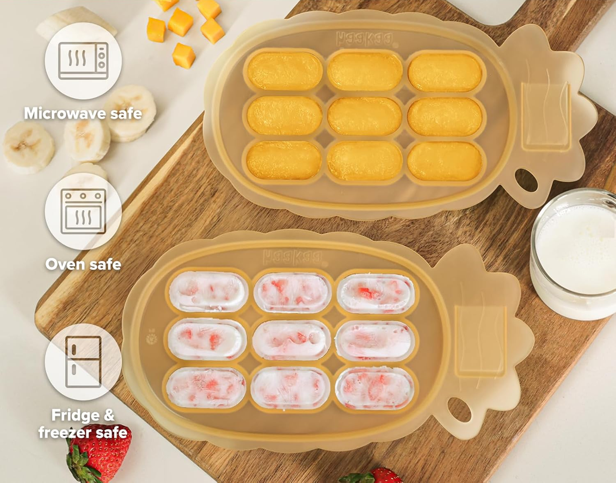 HAAKAA plateau en silicone pour congélation des aliments + couvercle