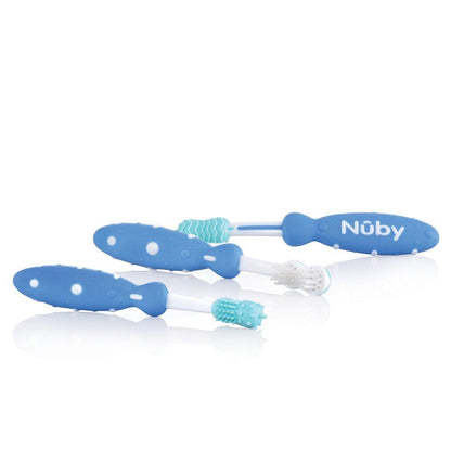 Nuby ID754 set de brosses à dents bleu x3