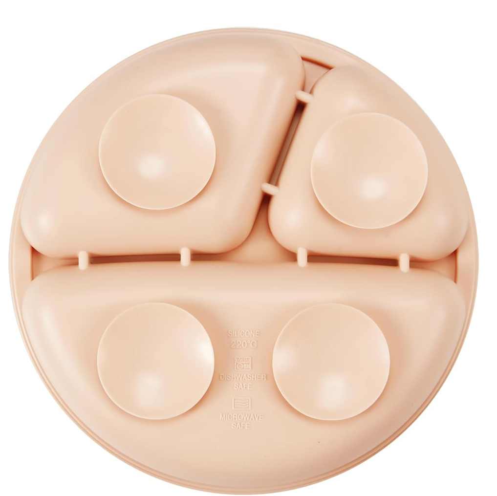 PANDAEAR ensemble en silicone : 2 assiettes compartimentées, 2 cuillères, 2 fourchettes