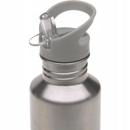 LASSIG Adventure bidon ze stali nierdzewnej 500 ml szary z ustnikiem i uchwytem, BPA free