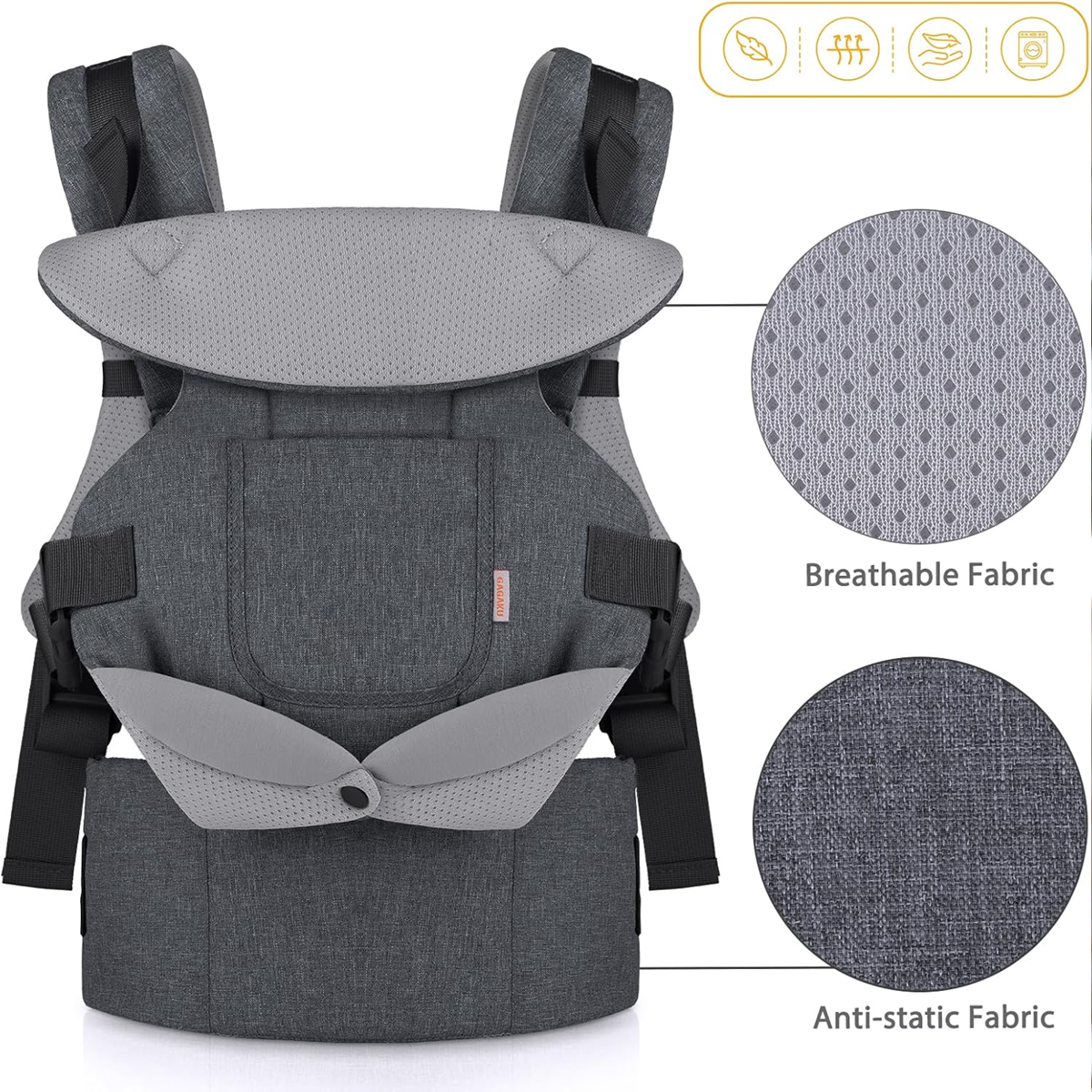 GAGAKU porte-bébé ergonomique 0-36 mois 3-en-1