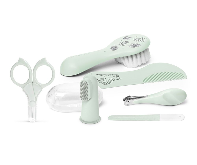 SUAVINEX zestaw do pielęgnacji dziecka 6 elementów + etui TYGRYS