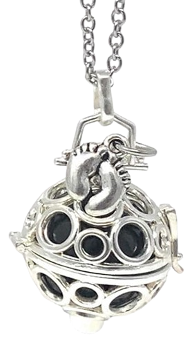BOLA de GROSSESSE collier argenté avec grelot pour future maman