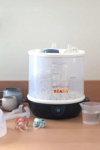 BEABA Steril'Express 2en1 STÉRILISATEUR VAPEUR + pince et doseur