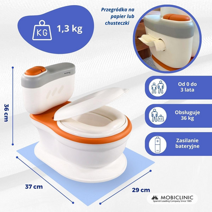 SUPERBE BEBE pot avec compartiment pour papier toilette + SON