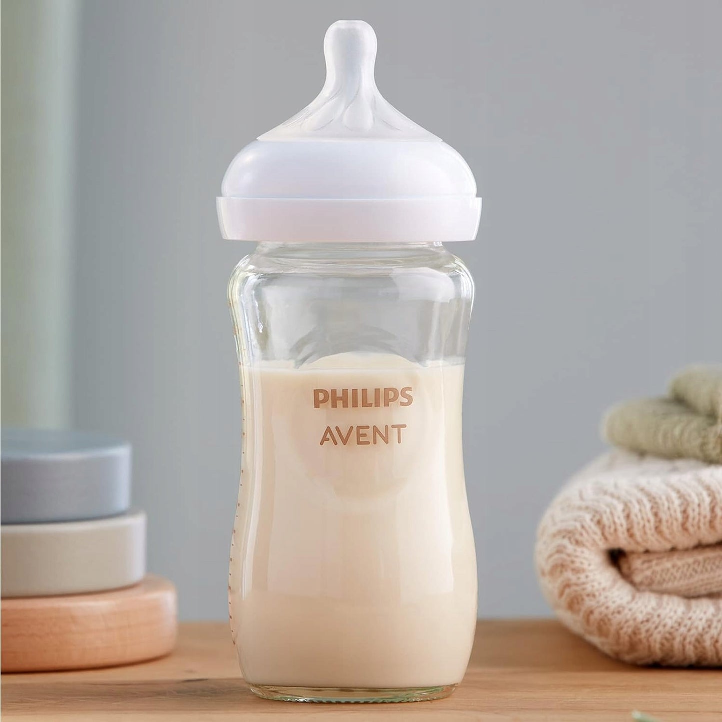 PHILIPS AVENT Natural Response set de 3 biberoane DIN STICLĂ + tetină