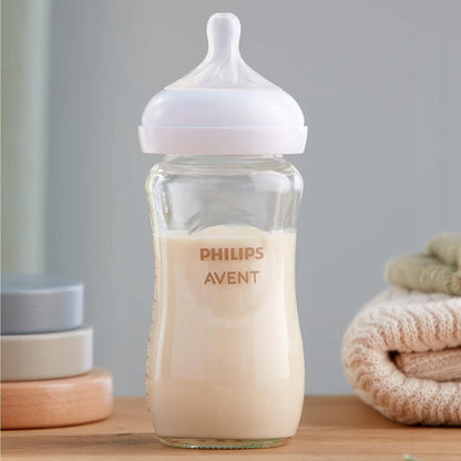 PHILIPS AVENT Natural Response set de 3 biberoane DIN STICLĂ + tetină