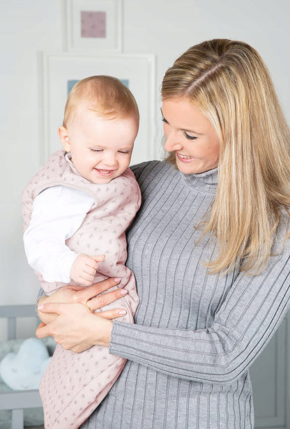 ROBA śpiworek do spania 110cm muślin GOTS, różowy śpiwór dla dziecka z bawełny organicznej