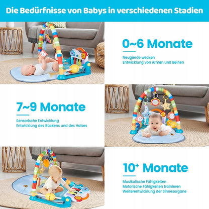 WYSWYG mata edukacyjna +zabawki PIANINO dla niemowląt 0+, wspiera rozwój zmysłów i motorykę