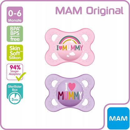 MAM ORIGINAL smoczek uspokajający x2 0-6m +box