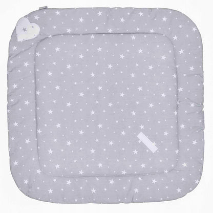 SEVIRA KIDS rożek becik 80 x 80 cm dwustronny szaro-biały w gwiazdki, miękki becik dla dziecka