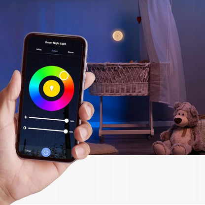 REER lampka z czujnikami zmierzchu i ruchu Bluetooth i aplikacja, sterowanie Smart Life w pokoju dziecka