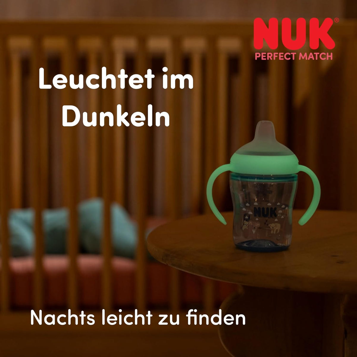 NUK Perfect Match csőrös pohár 150 ml 6 hó+ VILÁGÍT A SÖTÉTBEN – termékfotó 5
