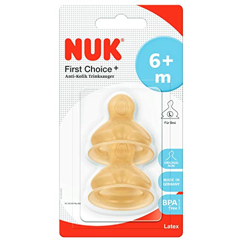 NUK First Choice Plus tétines en latex L x2 pour aliments épais