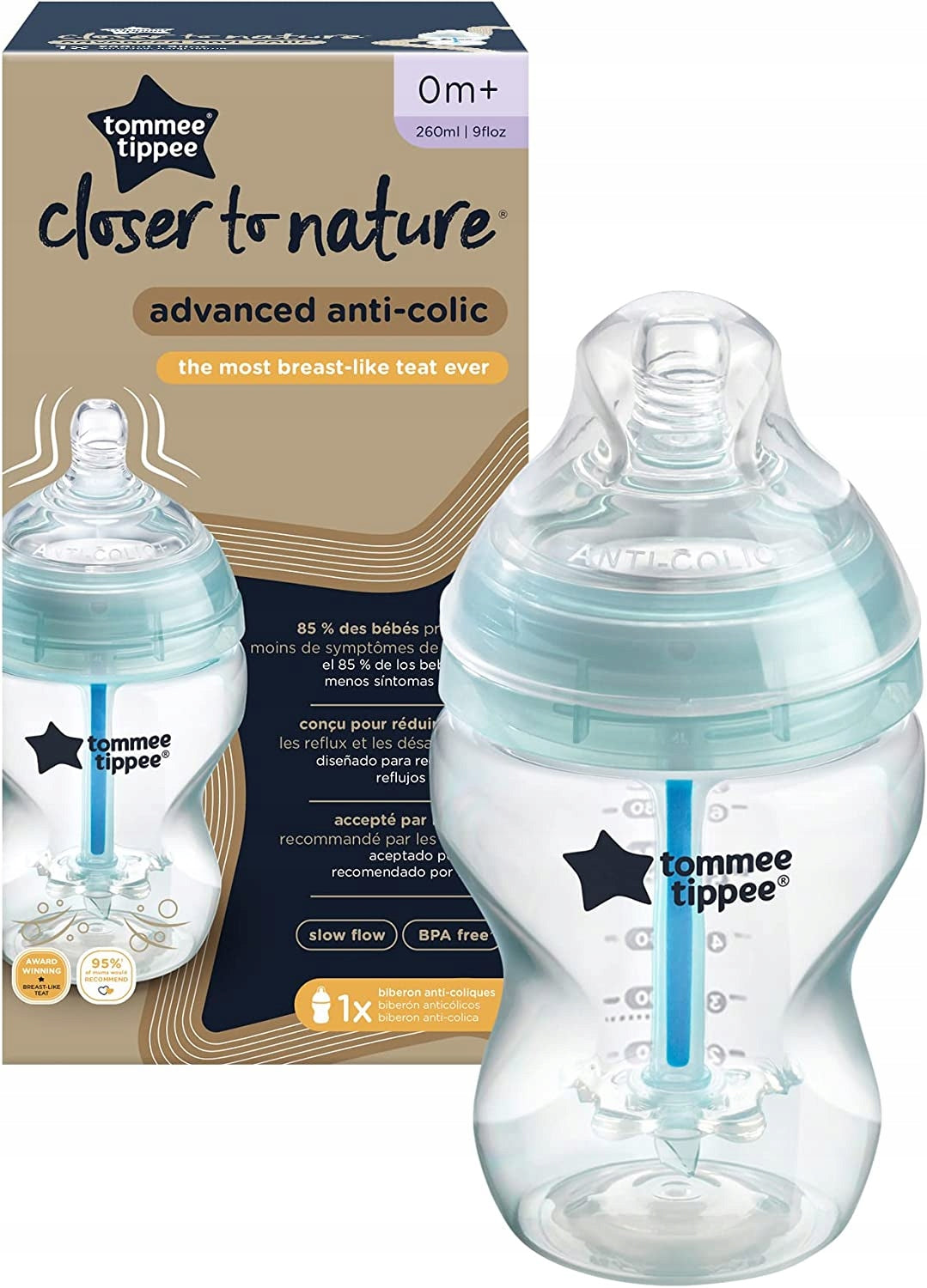 TOMMEE TIPPEE fľaša advanced anti-colic 260ml 0+