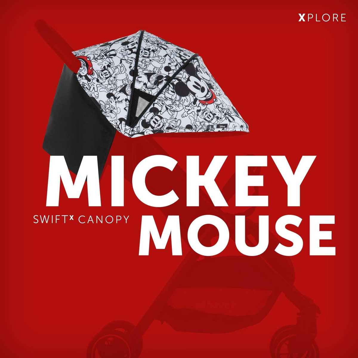 HAUCK x Disney daszek przeciwsłoneczny do Swift X UV50+ Mickey Mouse z ochroną UPF 50+