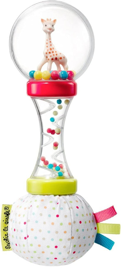 SOPHIE LA GIRAFE maracas med rangle og knitrende papir 17 cm