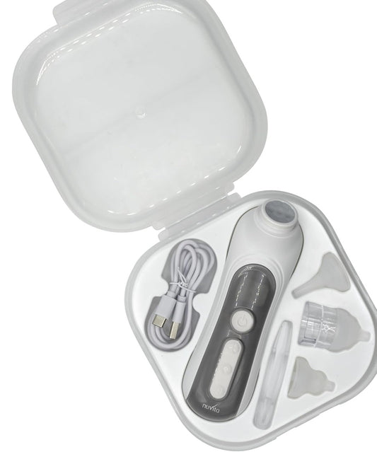 NUVITA aspirateur nasal avec lampe et musique + 3 embouts, étui et pince "O"