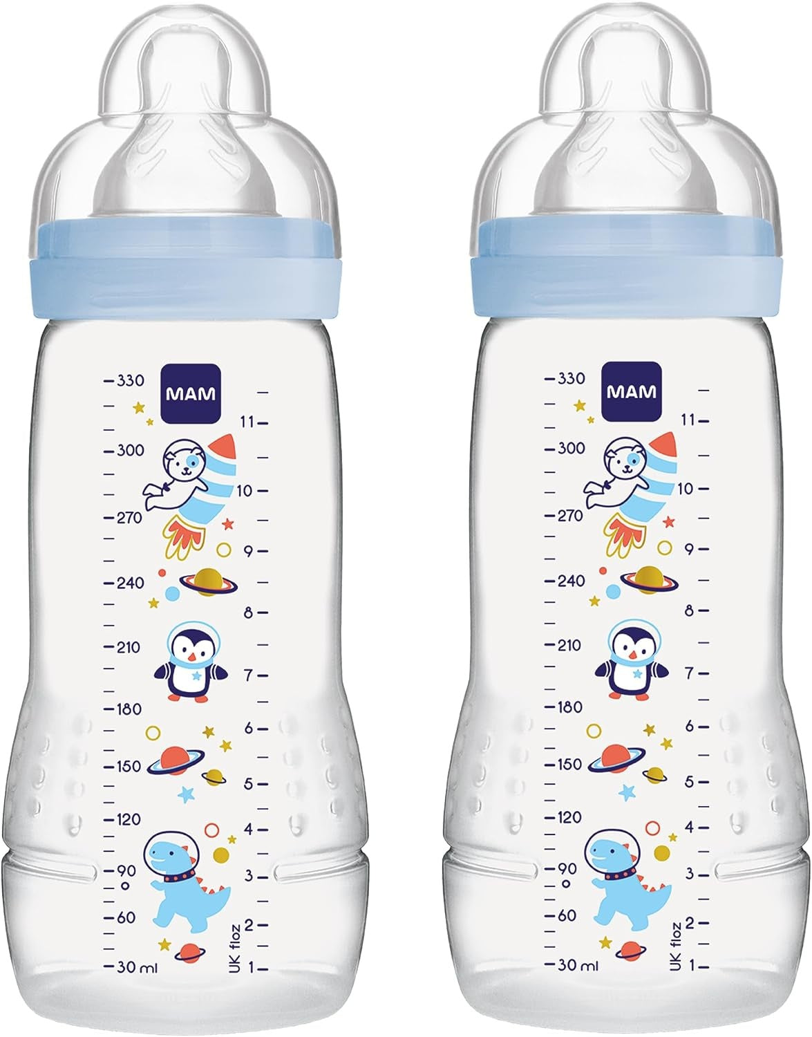 Σετ μπιμπερό MAM Easy Active 2×330 ml, από 4 μηνών, θηλή 2 KOSMOS