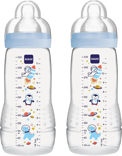 Σετ μπιμπερό MAM Easy Active 2×330 ml, από 4 μηνών, θηλή 2 KOSMOS