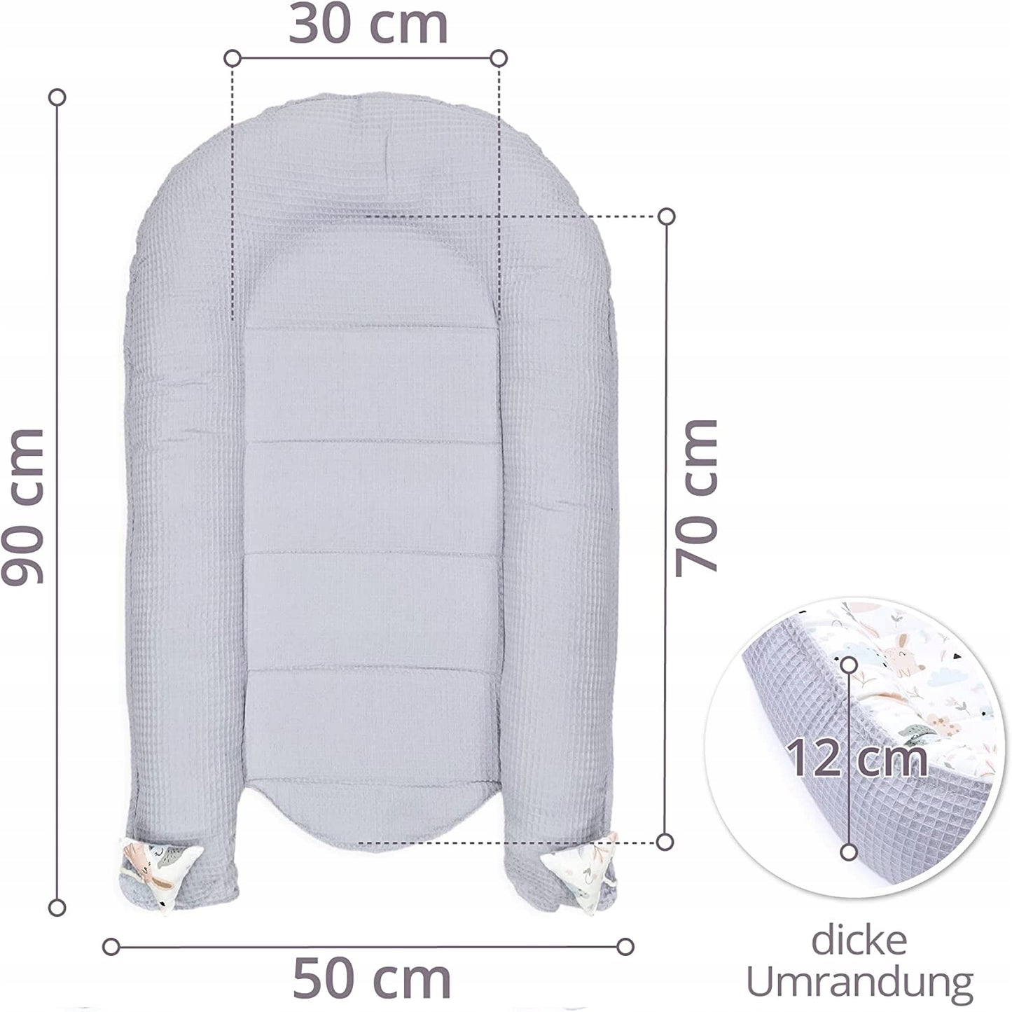 TOTSY BABY kokon niemowlęcy gniazdo 90 x 50 – zdjęcie produktu 3